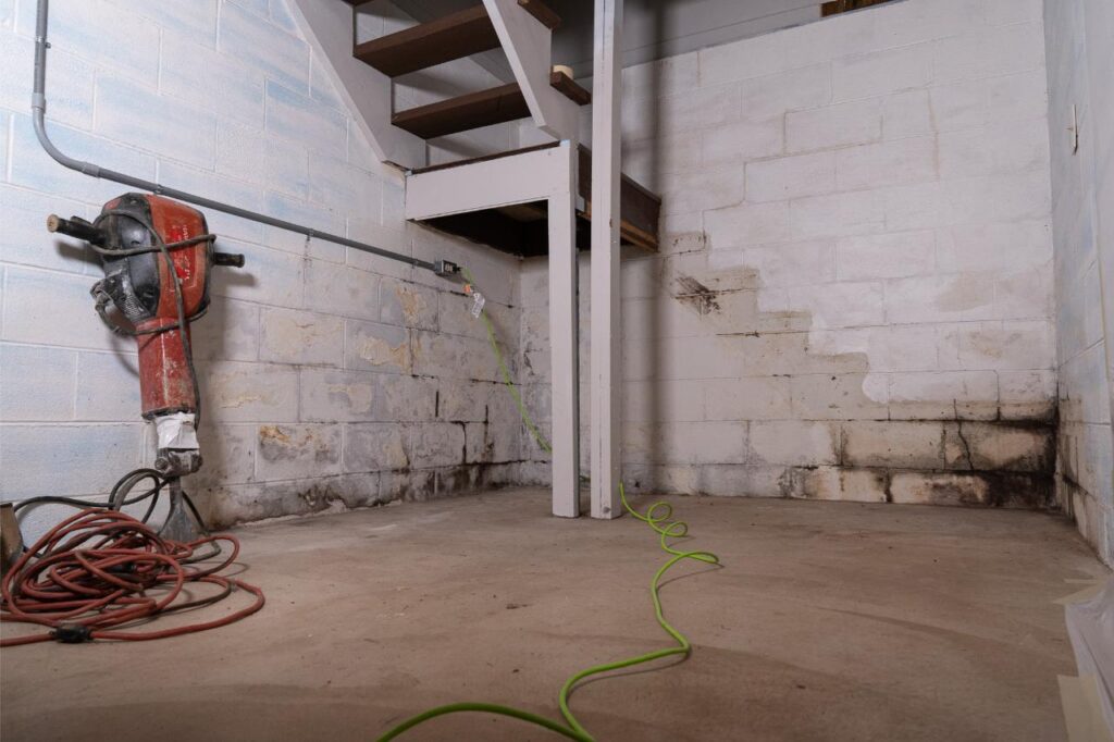 Basement Waterproofing Before