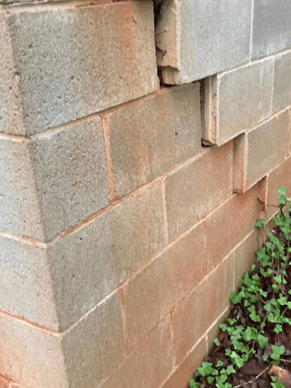 Bowing Stair Step Cracked Foundation