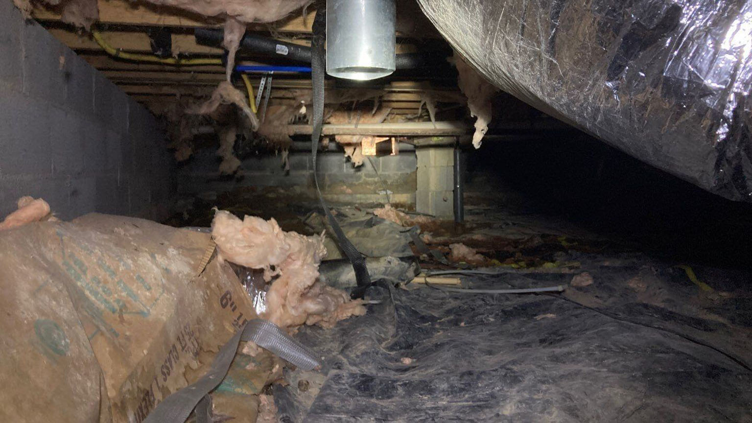 A crawl space in need of humidity control