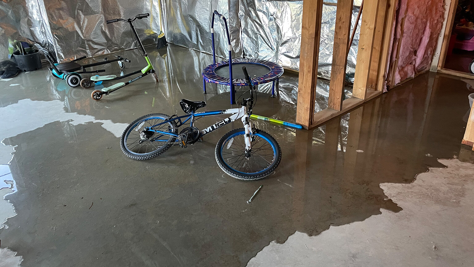 Water in a filled basement
