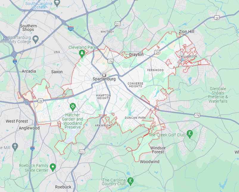 Spartanburg map