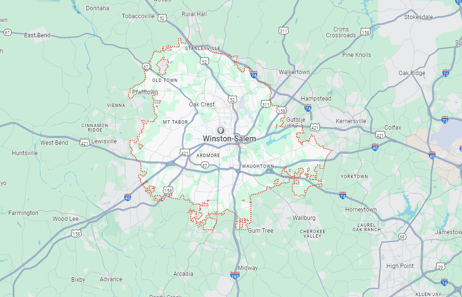 Winston-Salem map