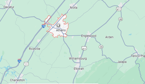 Athens, TN Map