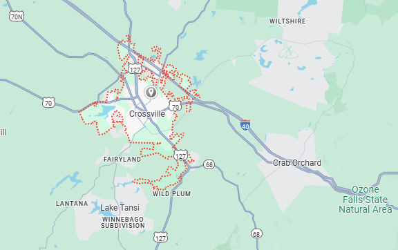 Crossville, TN Map