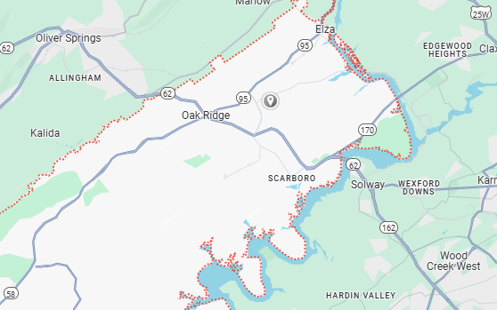 Oak Ridge, TN Map