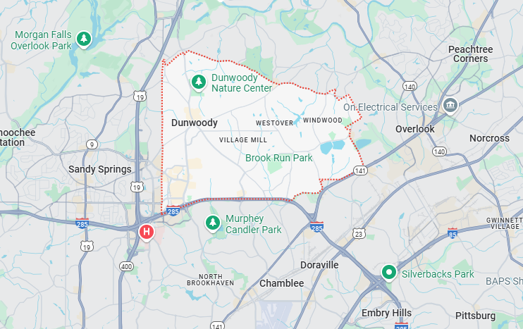 Dunwoody, GA Map
