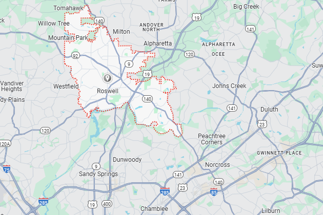 Roswell, GA Map