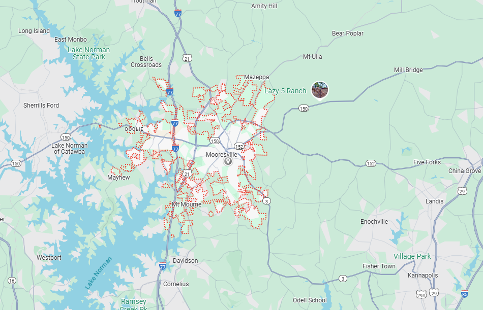 Mooresville, NC Map
