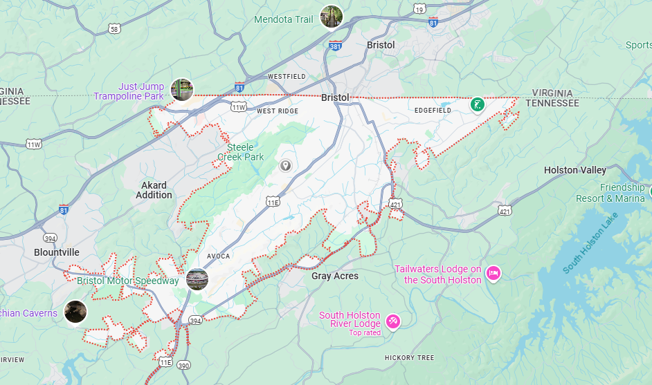 Bristol, TN Map
