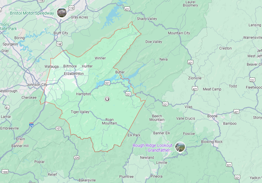 Carter County, TN Map