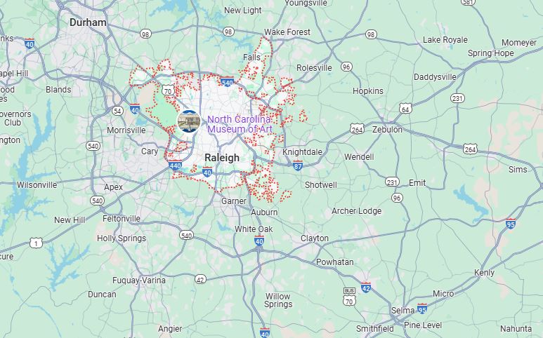Raleigh, NC Map