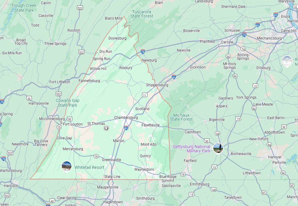 Franklin County, PA Map