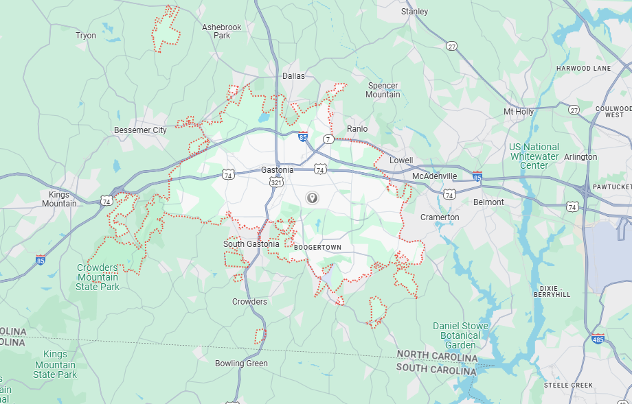 Gastonia, SC Map
