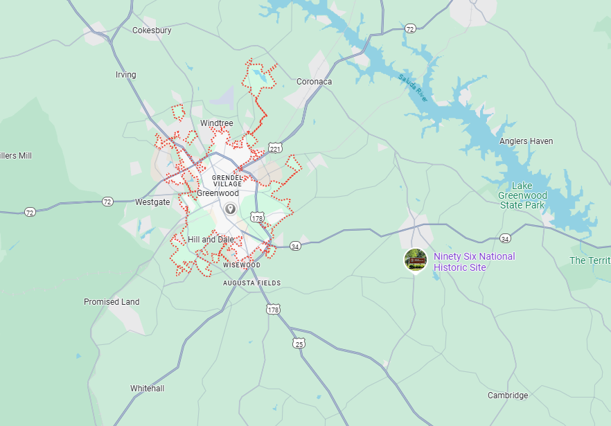 Greenwood, SC Map
