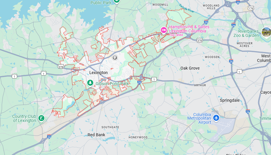 Lexington, SC Map