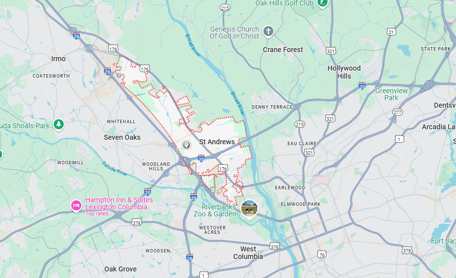 Saint Andrews, SC Map