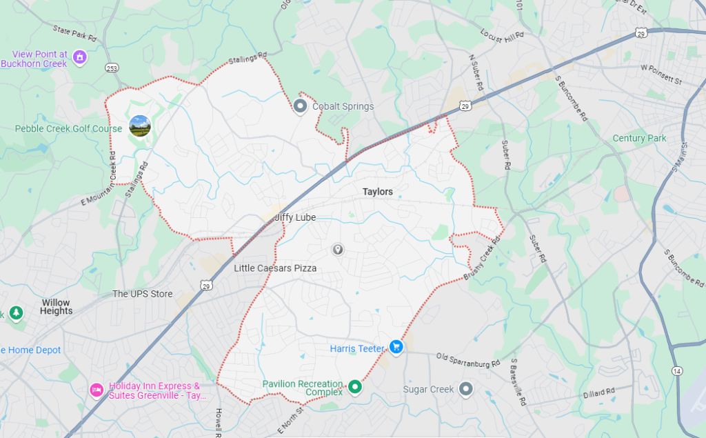 Taylors, SC Map
