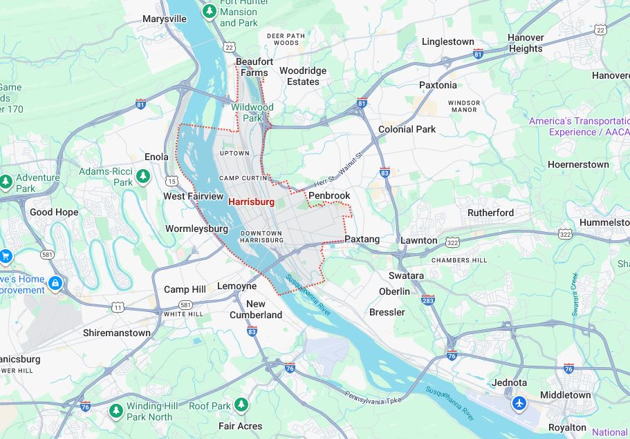 Harrisburg, PA Map