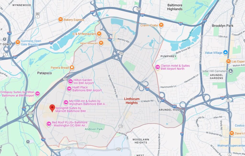 Linthicum Heights, MD Map