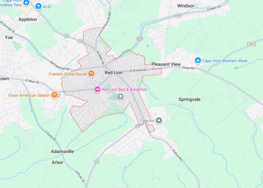 Red Lion, PA Map