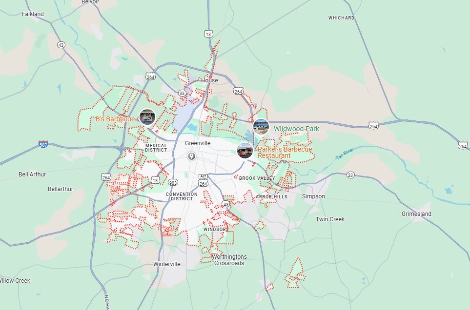 Greenville, NC Map