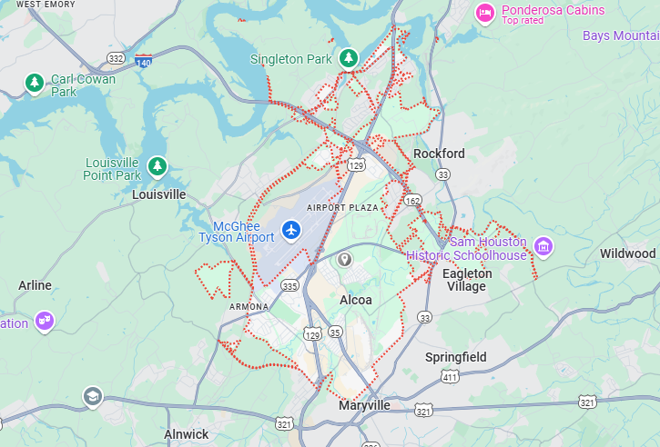 Alcoa TN map