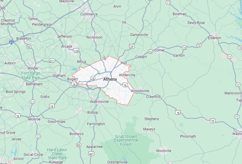 Athens, GA Map
