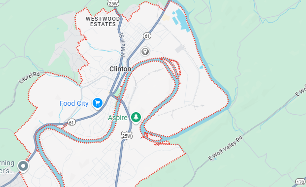 Clinton, TN Map