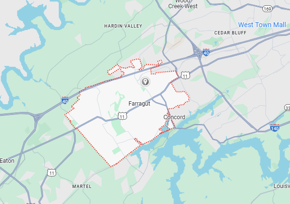 Farragut, TN Map