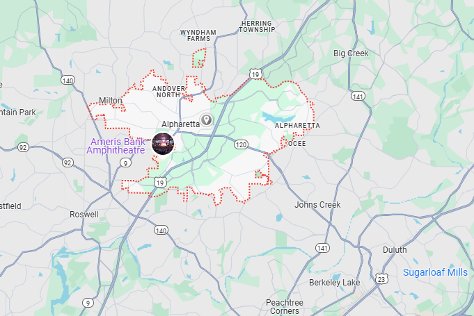 Alpharetta, GA Map