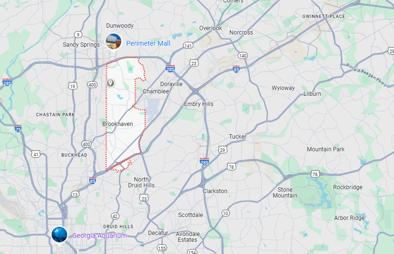 Brookhaven, GA Map