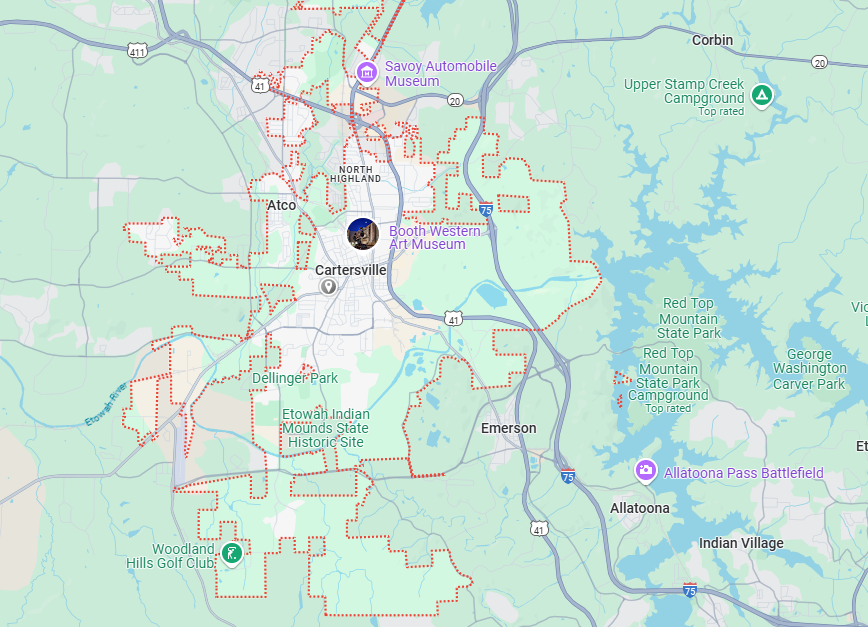 Cartersville, GA Map
