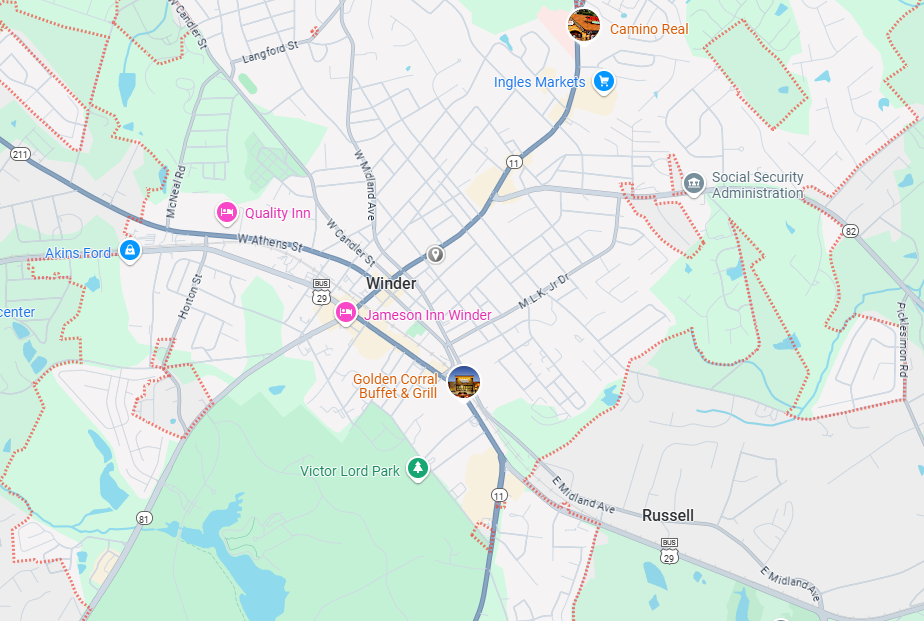 Winder, GA Map
