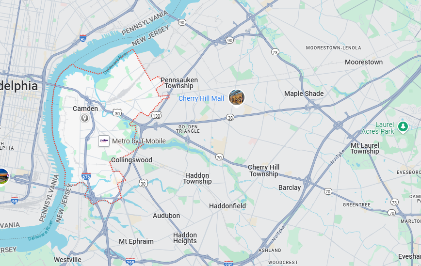 Camden, NJ Map