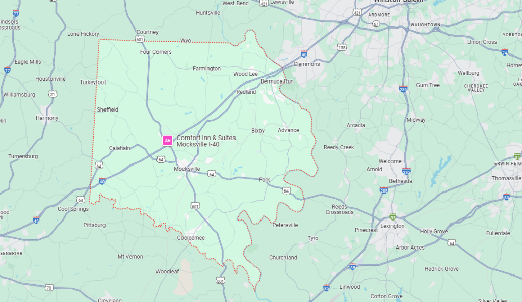 Davie County, NC Map