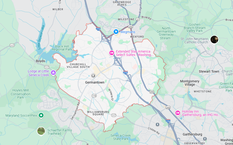 Germantown, MD Map