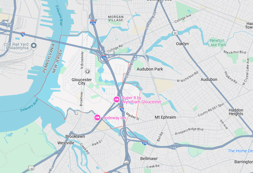 Gloucester City, NJ Map
