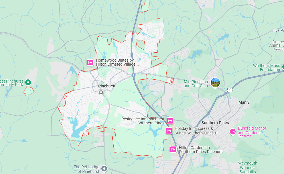 Pinehurst, NC Map