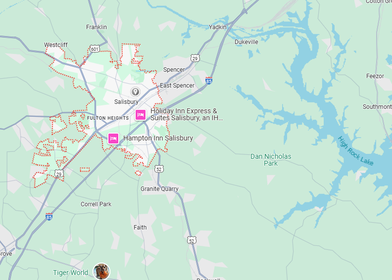 Salisbury, NC Map