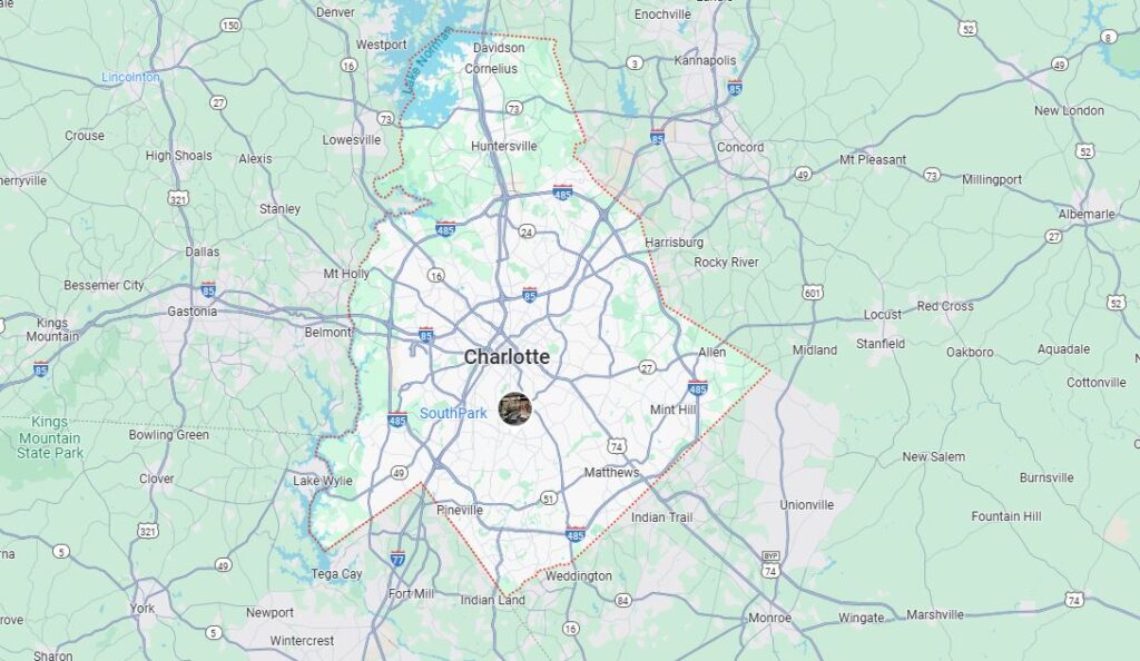 Mecklenburg County, NC Map