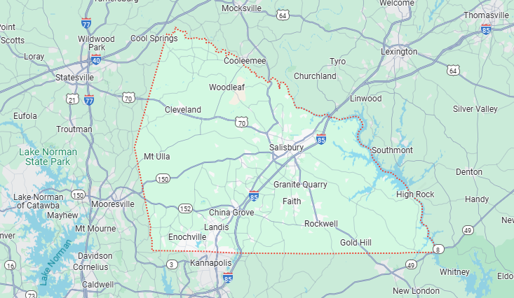 Rowan County, NC Map