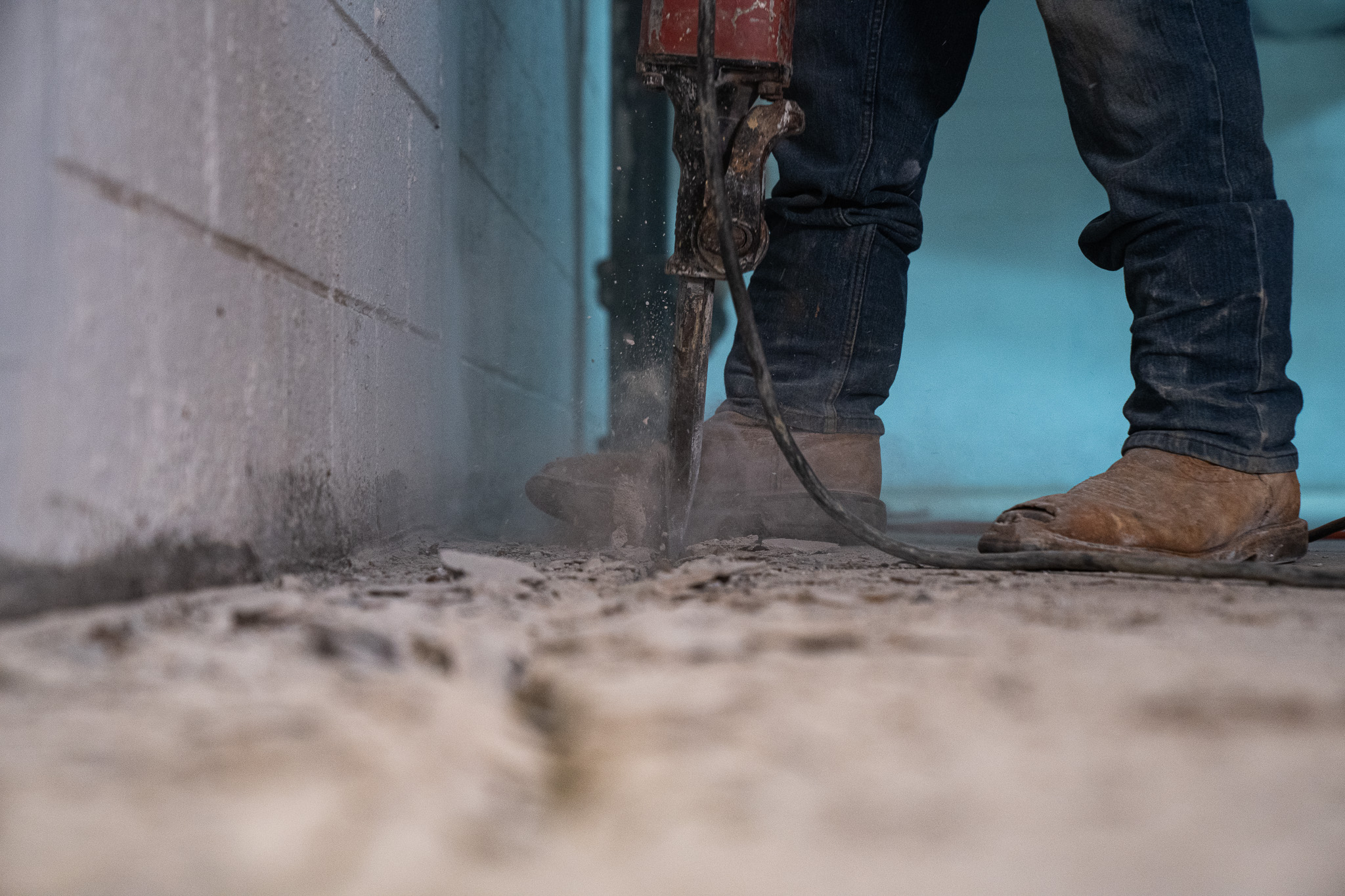 jackhammering basement floor