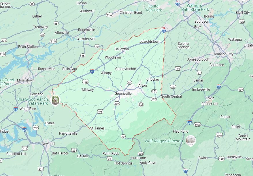 Greene County, TN Map