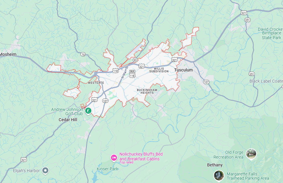 Greeneville, TN Map