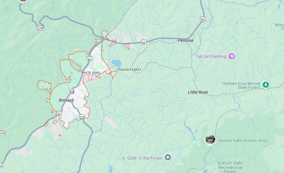 Brevard, SC Map