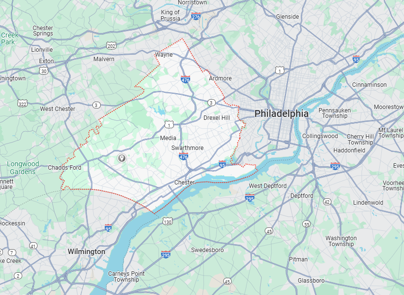 Delaware County, PA Map