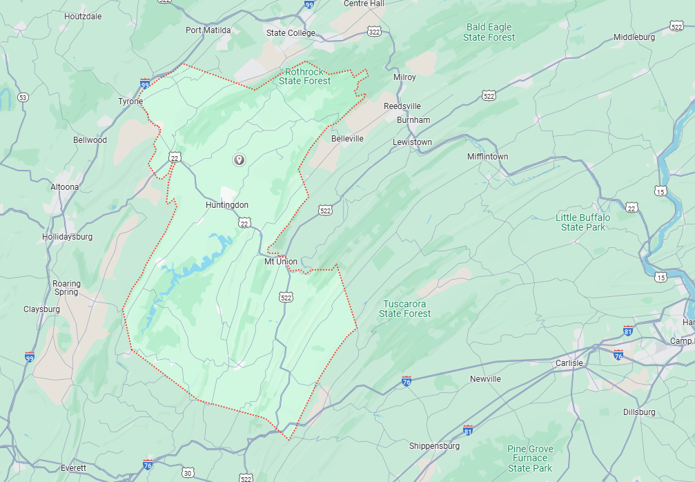 Huntingdon County, PA Map