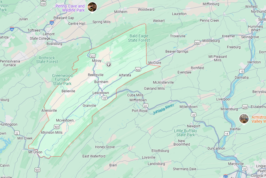 Mifflin County, PA Map