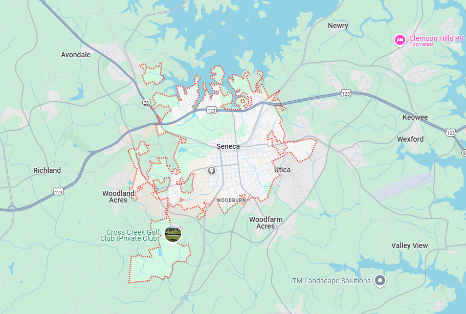 Seneca, SC Map