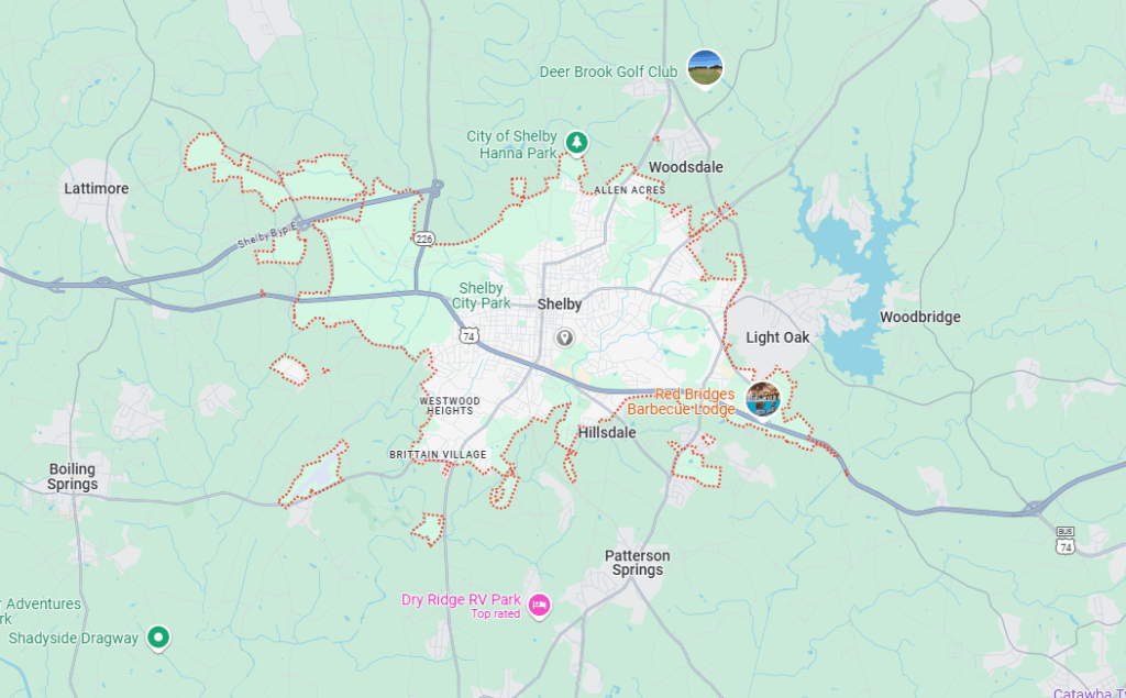 Shelby, SC Map